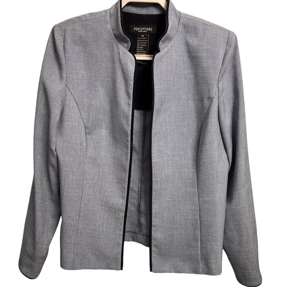 Perceptions Womens Blazer Jacket Sz 12 blue